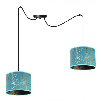 nowoczesna lampa z regulacja typu pajak werona z niebiesko zlotym wzorem