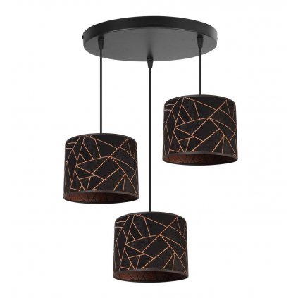 lampa werona z abazurami w kolorze czerni z geometrycznym wzorem