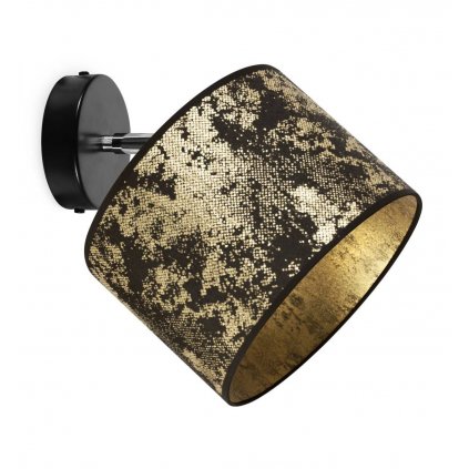 nowoczesny kinkiet regulowany z abazurem werona zloty abstrakcyjny wzor