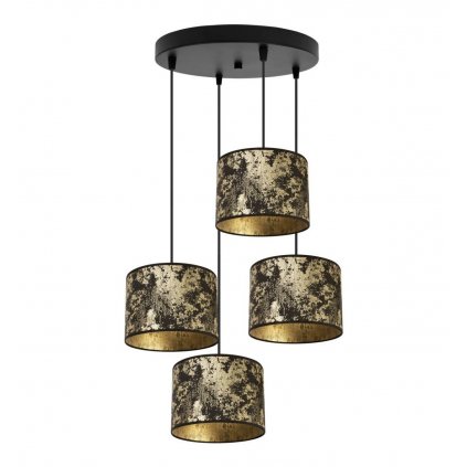 nowoczesna lampa werona w kolorze czarno zlotym z oryginalnym wzorem