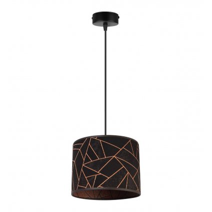 elegancka lampa zwis z abazurem w miedziany wzor werona