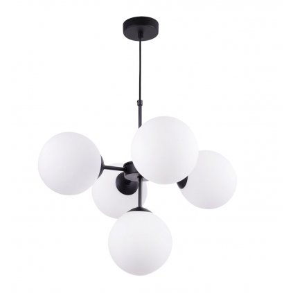 lampa wiszaca sufitowa styl loftowy zyrandol czarny biale klosze e14