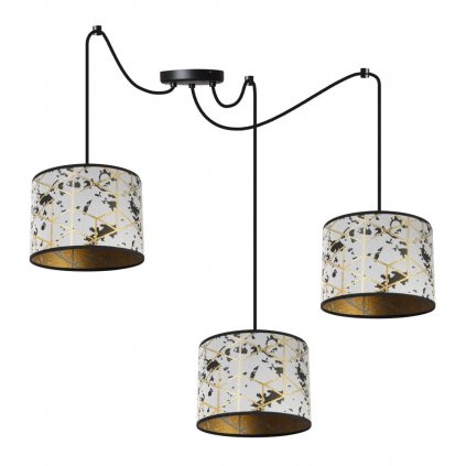 lampa wiszaca werona z regulacja typu pajak bialo zloty wzor