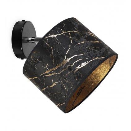nowoczesny kinkiet scienny regulowany z abazurem werona czarno zloty marmur