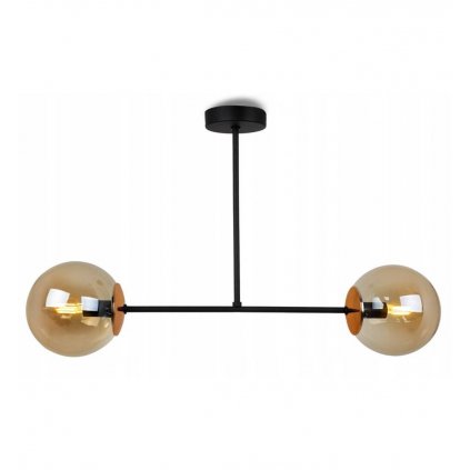 nowoczesny zyrandol do salonu z dwoma kloszami kule tuluza