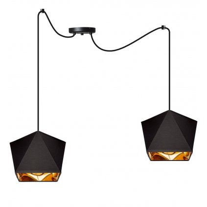 lampa wiszaca pajak ze zlotymi abazurami diament