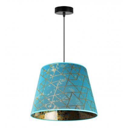 nowoczesna lampa wiszaca z abazurem werona niebieski stozek