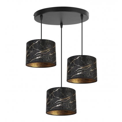 wiszaca lampa z okraglymi abazurami werona w kolorze czerni