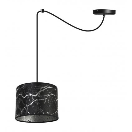 stylowa lampa wiszaca typu pajak werona srebrny abazur wzor marmur