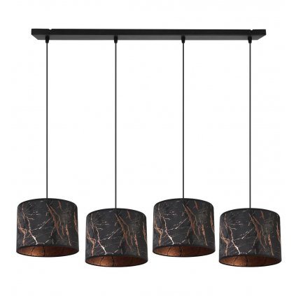 nowoczesna lampa wiszaca na listwie werona czarna z miedzianym wzorem