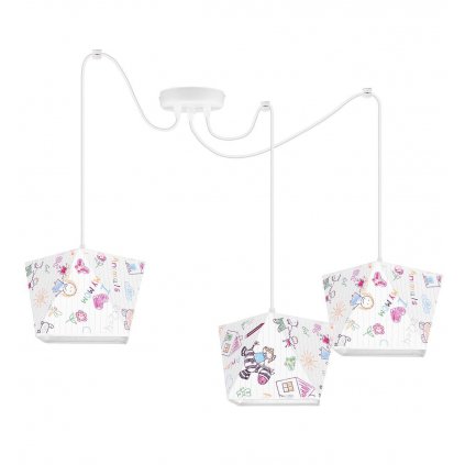 lampa wiszaca zyrandol z abazurami do pokoju dziecka