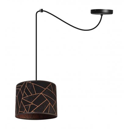 elegancka lampa z abazurem materialowym spider werona wzor miedz