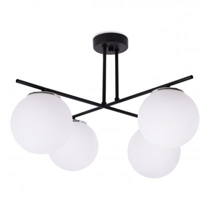 lampa sufitowa w stylu loft zyrandol szklane klosze biale e14