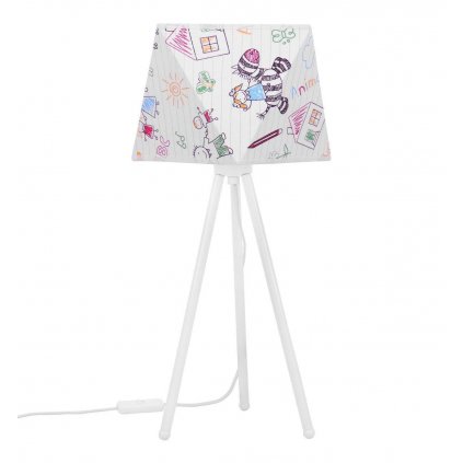 lampka nocna z abazurem w dzieciece wzory