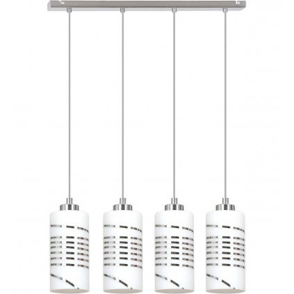 stylowa lampa wiszaca chrom ze szklanymi kloszami wzory