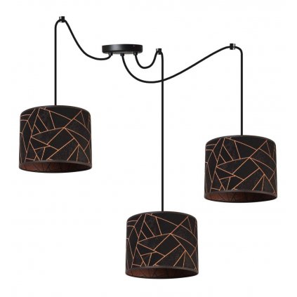 lampa wiszaca werona z regulacja typu pajak miedziany wzor geometryczny