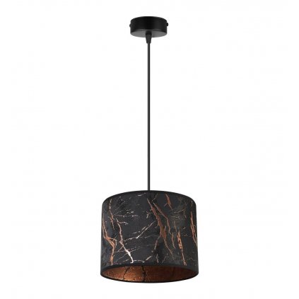 elegancka lampa wiszaca typu zwis z abazurem marmur miedz