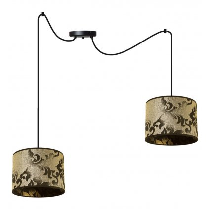 nowoczesna lampa z regulacja typu pajak werona czarna ze zlotym wzorem