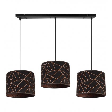 lampa wiszaca werona z abazurami w kolorze miedzi wzor geometryczny