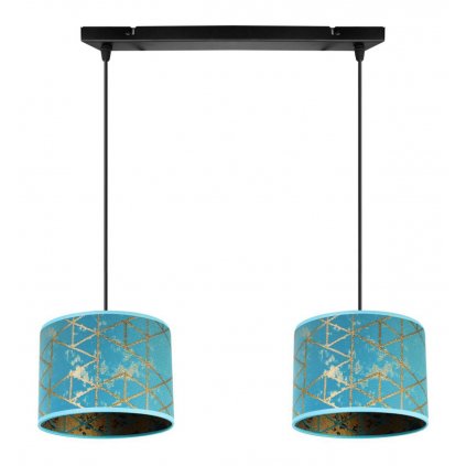 lampa sufitowa wiszaca werona na listwie z abazurami abstrakcyjny wzor