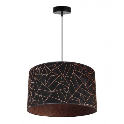 lampa wiszaca werona z nowoczesnym abazurem geometryczny wzor miedz