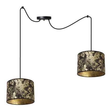 nowoczesna lampa z regulacja typu pajak werona czarna ze zlotym abstrakcyjnym wzorem