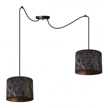 nowoczesna lampa z regulacja typu pajak werona czarna z miedzianym wzorem