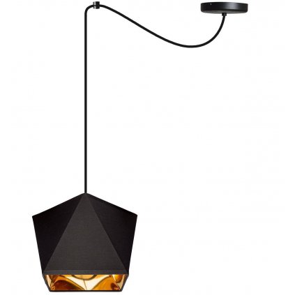 nowoczesna lampa wiszaca zloty abazur diament