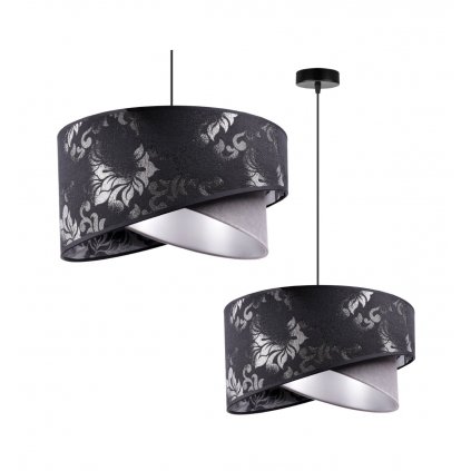 lampa wiszaca z abazurem zyrandol w stylu glamour e27 werona