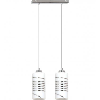 elegancka lampa wiszaca chrom szklane klosze we wzory