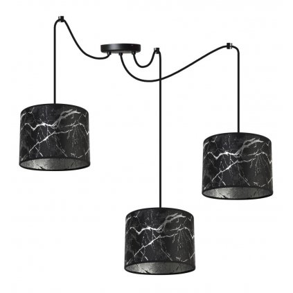 lampa wiszaca werona z regulacja typu pajak czarno srebrny wzor