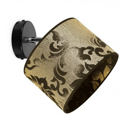 nowoczesny kinkiet scienny regulowany z abazurem werona wzor zloty