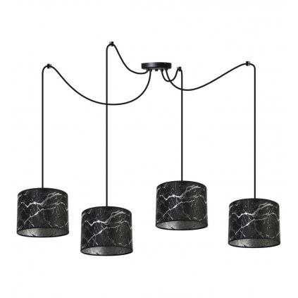 nowoczesna lampa wiszaca z regulacja werona typu pajak czarno srebrny wzor