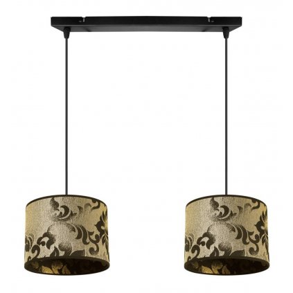 nowoczesna lampa wiszaca na listwie werona z abazurami zloty wzor