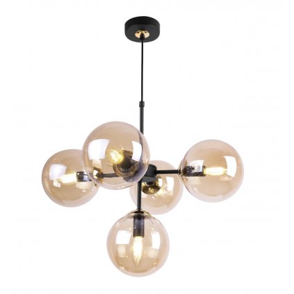 lampa wiszaca sufitowa z regulacja zyrandol metalowy miodowe szklane klosze e14