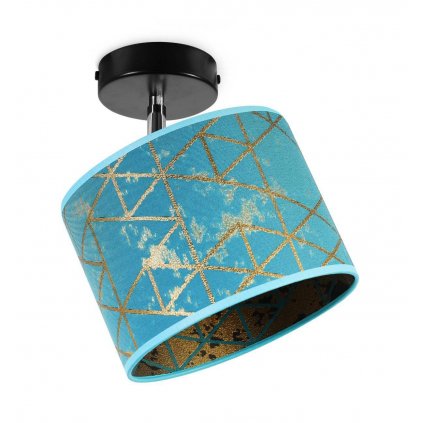 kinkiet scienny regulowany z abazurem werona wzor niebiesko zloty