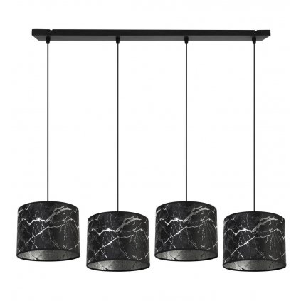 nowoczesna lampa wiszaca na listwie werona czarna ze srebrnym wzorem