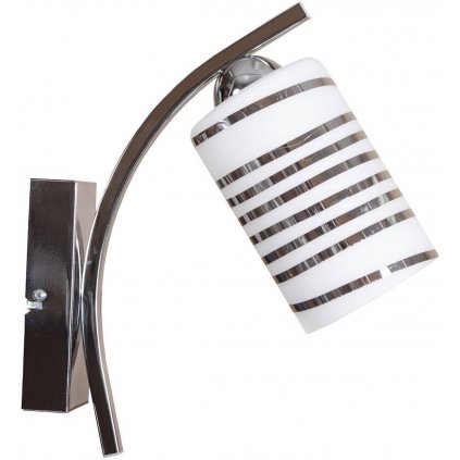 elegancki kinkiet chrom ze szklanym kloszem