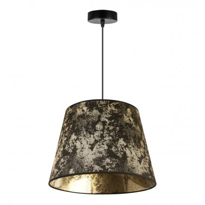 nowoczesna lampa wiszaca stozkowy abazur werona zloty wzor