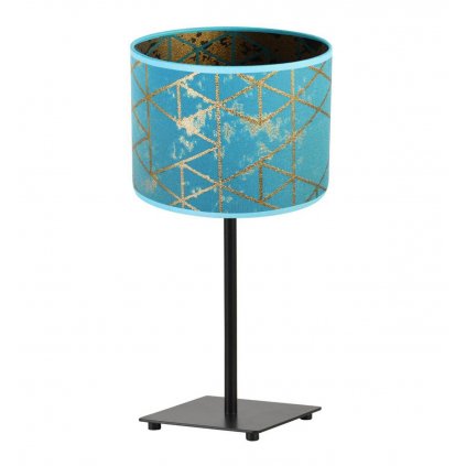 elegancka lampa stolowa werona gia z abazurem wzor niebiesko zloty