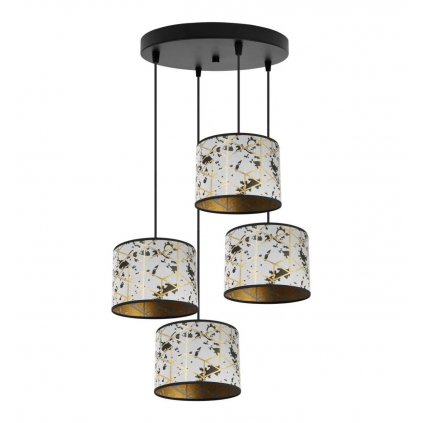 nowoczesna wiszaca lampa werona bialo zlota ze wzorem geometrycznym