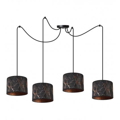 lampa wiszaca z regulacja werona typu pajak okragly abazur o miedzianym wzorze