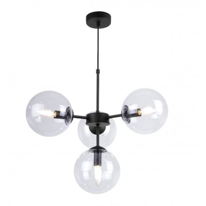 lampa wiszaca sufitowa z regulacja zyrandol czarny bezbarwne klosze e14