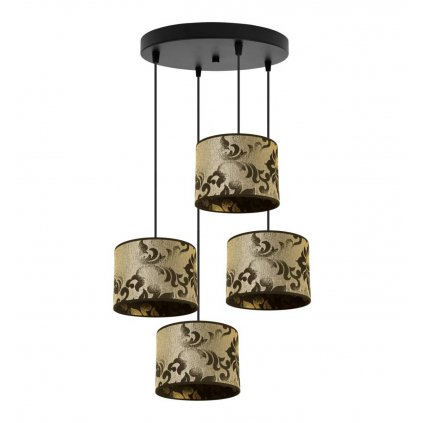 lampa wiszaca werona sufitowa ze wzorem w kolorze czarno zlotym