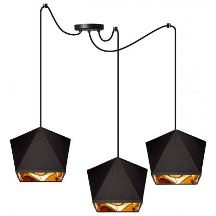 lampa wiszaca z abazurami diament zlote wnetrza