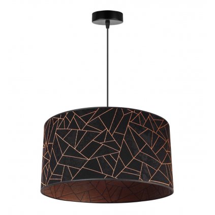 lampa wiszaca z abazurem geometryczny wzor miedz werona