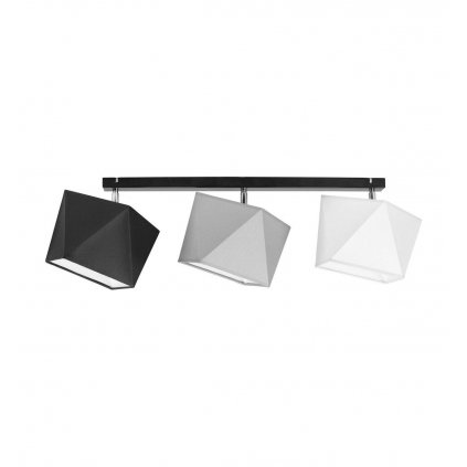 lampa sufitowa na listwie z abazurami