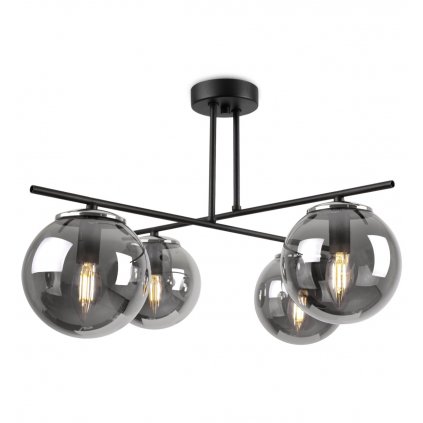 lampa sufitowa w stylu loft zyrandol szklane klosze grafitowe e14