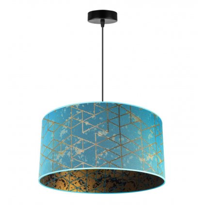 nowoczesna lampa wiszaca z duzym abazurem werona zloty wzor