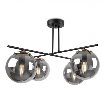 lampa sufitowa zyrandol czarny klosze szklane grafitowe e14